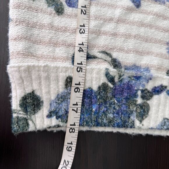 Free People Bed of Roses Sweater Womens XS Floral Stripe Crop Retro Boho Western - Picture 10 of 10